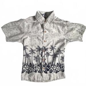 Sideout Hawaiian Shirt Boys Small 8 Short Sleeve Button‎ Up Palm Trees Floral